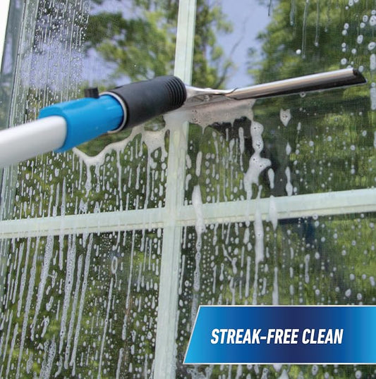 Unger Professional Connect & Clean Performance Squeegee for Glass & Window Care with Replacement Rubber,Heavy Duty Cleaning Supplies with Streak-Free Results,Handheld Cleaner Tool, 12 Inch(Pack of 10)