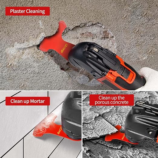 4 Pcs Diamond Oscillating Blades, Swing Diamond Multitool Saw Blades for Grout Removal, Flush Cut, Cleaning Mortar