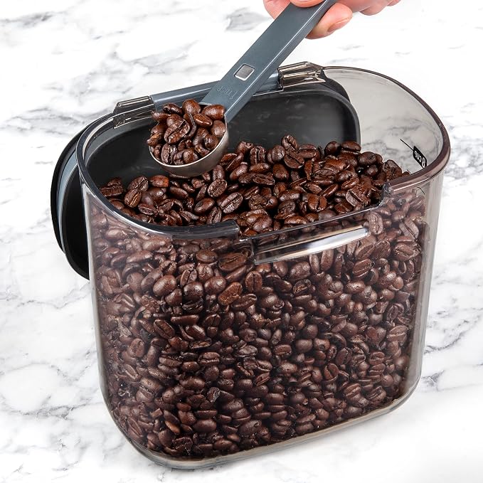 Progressive International ProKeeper+ Clear Plastic Airtight Food Baker's Kitchen Storage Organization Container Canister Set with Magnetic Accessories, 2- Piece Set (Coffee 2-Quart)