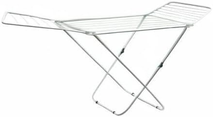 Home Vida Clothes Drying Rack - Metal Winged Folding Clothes Airer with 18m Drying Space, Foldable Design, Indoor/Outdoor Use, White