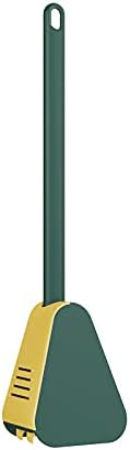 Wall-Mounted Golf Ball Design Toilet Brush Set with Flexible Silicone Bristles and Quick-Drying Holder - Effortlessly Clean Your Bathroom with Long-Handled Brush, No Drilling Required (Green-3)