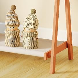 Kids Clothing Rack,Foldable Beechwood Small Baby Clothes Rack with Bottom Storage Shelf,for Laundry Drying,Mini,Floor Standing,Portable(39.4" L)