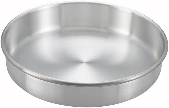 Winco Heavy-Duty Round Aluminum Layer Cake Pan, 12" x 2" (Pack of 6)