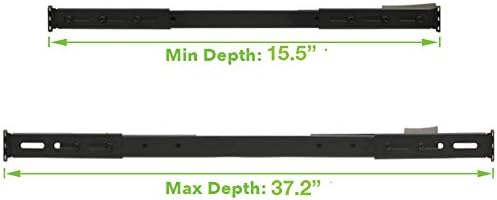 Vented 4-Post Shelf, Adjustable, Black, 650 mm Depth, 1U, 242 lbs, Cold Rolled Steel, CE Compliant