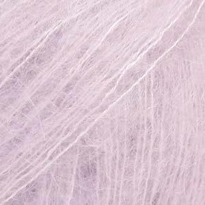 Drops Mohair and Silk Yarn Kid-Silk, 0 or Lace, 2 Ply, 0.9 oz 230 Yards per Ball (09 Light Lavender)
