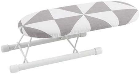 10.2-inch mini Ironing Board, Portable and Foldable Small Ironing Board, with a Cover, Suitable for Ironing Collars, Cuffs, Shoulders, and Corners (Black and white squares)