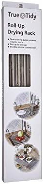 True & Tidy, Multi-Purpose Over the Sink Roll-Up Drying Rack, DR-881, Gray