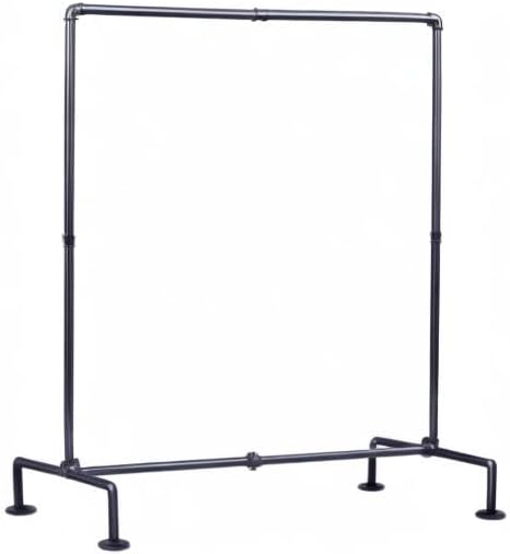 OROPY Heavy Duty Clothes Rack, Industrial Pipe Clothing Rack Freestanding | Clothing Rack for Hanging Clothes, Detachable Clothes Rack for Garment Storage Display, Max 247lbs, Easy Easy Assembly, Black