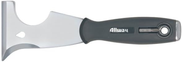 ALLWAY SXG1 8-in-1 Painter's Multi Tool with Hammer End and Screwdriver Bit | Soft-Grip, Chisel and Scraper, Adhesive Spreader, Nail Puller, Roller Cleaner, Crack Opener