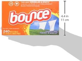 Bounce Dryer Sheets, Outdoor Fresh, 480 Count | Static Control | Wrinkle Fighters | 2 Packs of 240