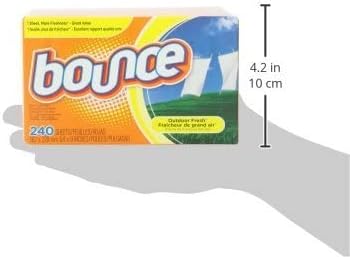 Bounce Dryer Sheets, Outdoor Fresh, 480 Count | Static Control | Wrinkle Fighters | 2 Packs of 240