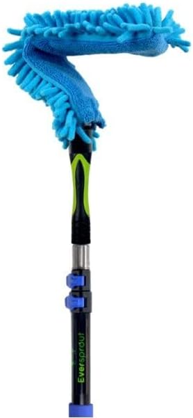 EVERSPROUT Ceiling Fan Duster with 3 Foot Pole, Bendable Microfiber Cleaner | Extends 1.5 to 4.5 Feet, 8-10 Foot Standing Reach, for Celiling Fans, Blinds, Shelves, Walls and More, Machine Washable