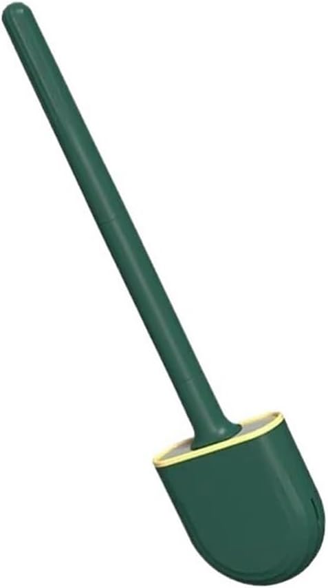 Toilet Brush Bathroom Tool Silicone Toilet Brush Holder Set Wall Mounted Toilet Brush and Holder(Green)