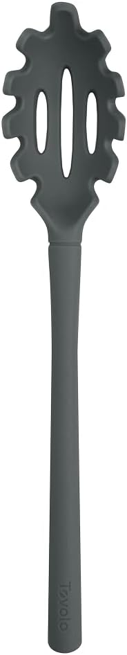 Tovolo Pasta Claw Spaghetti Spoon Scoop Charcoal Gray Silicone Pasta Spoon with Teeth, BPA Free Silicone Pasta Fork for Serving Spaghetti Linguine and Noodles, Heat Safe Pasta Serving Spoon