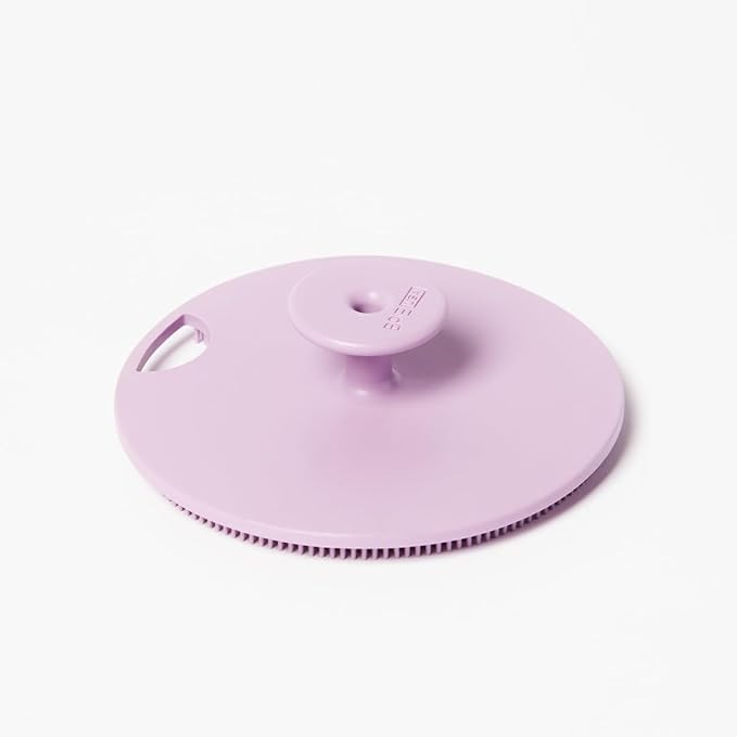 Boie USA Body Scrubber with Handle - Hygienic, Exfoliating Loofah Alternative - Feels Like Silicone Scrubber Gentle on Sensitive Skin, Hypoallergenic, BPA & Latex-Free, Made in the USA (Purple)
