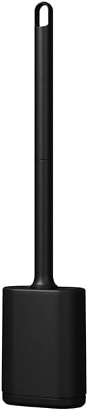 Toilet Brush and Holder Set for Bathroom,Deep Cleaning Silicone Toilet Brushes.T PR Flexible Toilet Bowl Brush, Floor Standing & Wall Mounted Without Drilling. Toilet Bowl Brush with Holder. (Black)