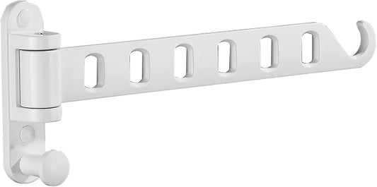 JOOM Clothes Drying Rack Wall Mounted, Foldable Wall Hanger, White 13in Arm | Space Saving Aluminum Wall Mount Clothes Rack for Laundry Room, Closet, Bathroom, Dorm, Apartment, Folds Flat When Not in Use