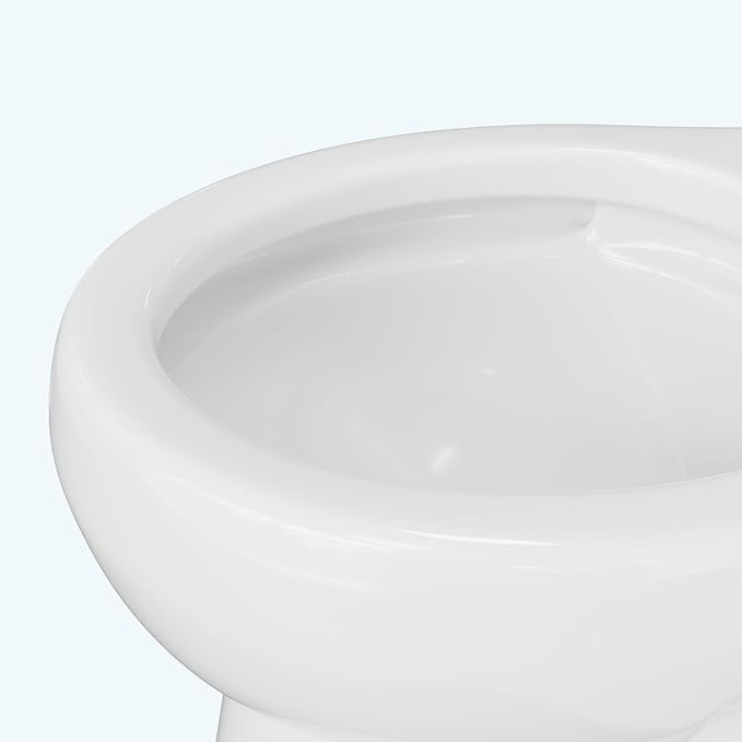 Two Piece Toilet with 19" ADA Height, Round Ceramic Bowl and Locking PP Lid - Side Push Handle, CUPC Certified, Water Efficient 1.28 GPF