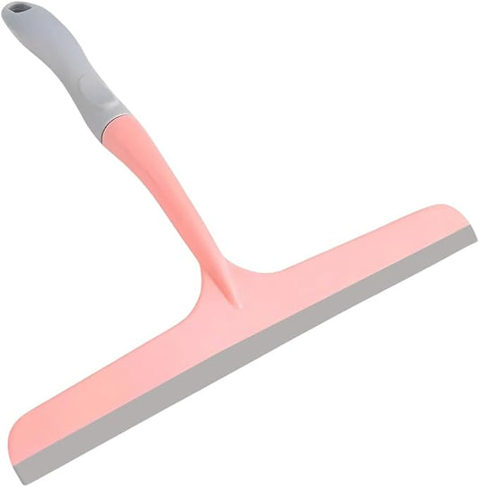 Silicone Squeegee for Shower,Window,and Mirror-Flexible Household Cleaning Tool for Glass,Tiles,and Countertops (Pink)