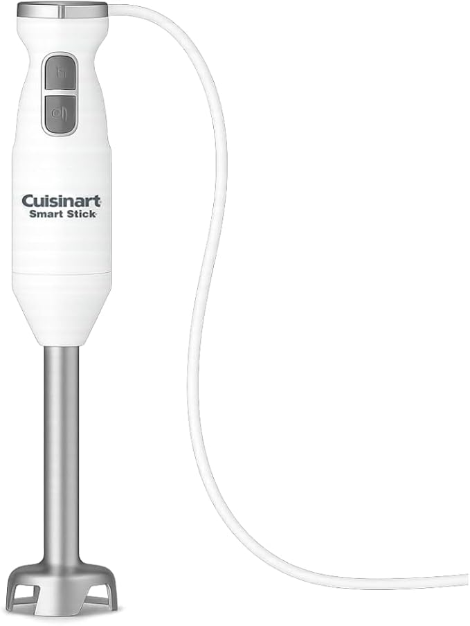 Cuisinart Smart Stick Two-Speed Hand Blender, Powerful Immersion Blender with 300-Watt Motor Blends Shakes, Smoothies, Puree, Baby Food, Soups & Sauces, CSB-175P1, White