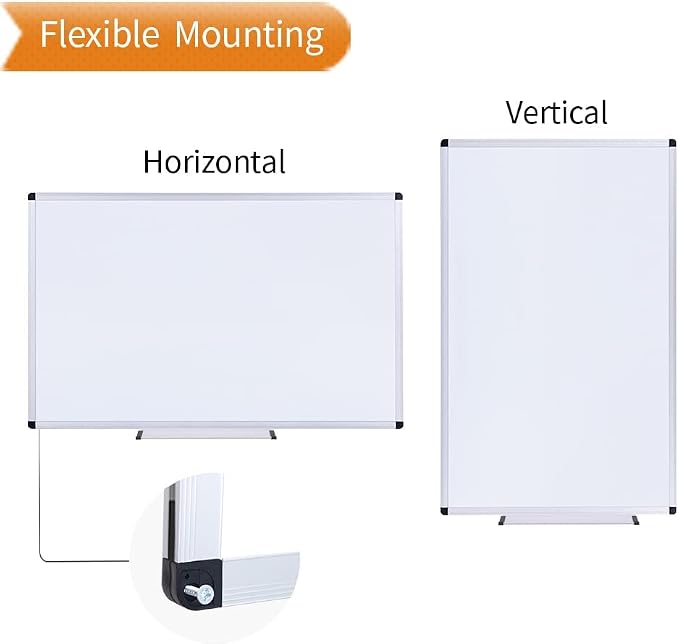 VIZ-PRO Magnetic Whiteboard, 40 x 30 Inches, Dry Erase Board for Wall | Includes 1 Eraser, 2 Markers & 4 Magnets, Aluminum Frame, for School Office and Home