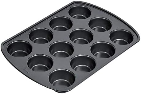 Wilton Gold Non-Stick Bakeware Muffin Pan - Baking Pan for Muffins & Cupcakes - Made Without PFAS, Dent Resistant & Dishwasher Friendly - Offers Even Heat Distribution - 10.5 x 15 x 2 Inches, 12 Cup