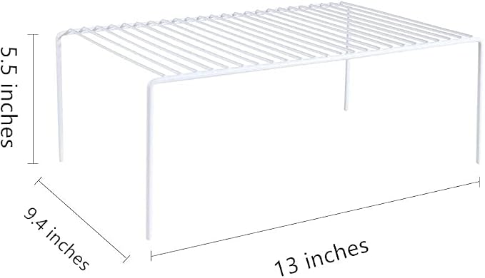 Cabinet Storage Shelf Rack Set of 2, Medium (13 x 9.4 inch) Rustproof Metal Wire Kitchen Cabinet Organizer and Storage, Cupboard Spice Shelf Rack for Plate, Dish, Counter & Pantry Organization
