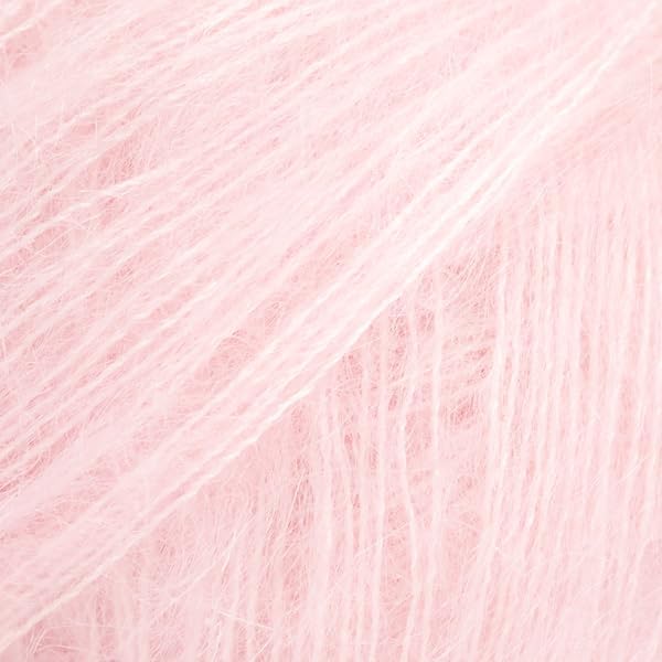 Mohair and Silk Yarn Drops Kid-Silk, 0 or Lace, 2 Ply, 0.9 oz 230 Yards per Ball (72 Pastel Pink)
