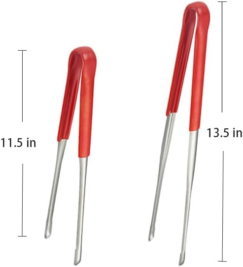 4Pcs Stainless Steel Kitchen Tongs Grill Tongs, 11.5" and 13.5" Metal Food Tongs, Non-Slip Comfort Handles, High Temperature Resistant Barbecue Tongs