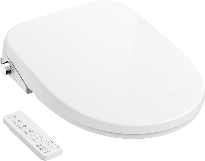 GAICOM Bidet Toilet Seat Elongated, Electric Smart Heated Toilet Seat with Instant Warm Water & Dryer, Multiple Cleaning Modes, Remote Control, Self-Clean Nozzle, Soft Closed Toilet Lid, Night Light