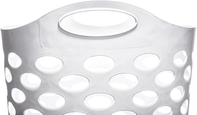 Tall Flex Laundry Basket Plastic Hamper for Clothes, Bedroom, and Storage with Handles 17.75" x 17.25" x 26", White