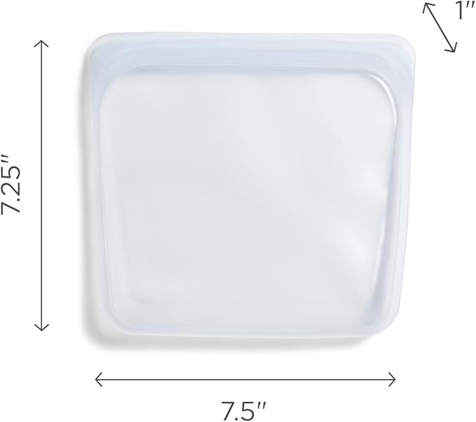 Stasher Premium Reusable Silicone Food Storage Bag, Sandwich, Green, 28 oz | Food-Safe Silicone, Leak-Free, BPA-Free, Eco-Friendly, Freezer, Microwave, Dishwasher, Oven Safe, Meal Prep, Lunch Container