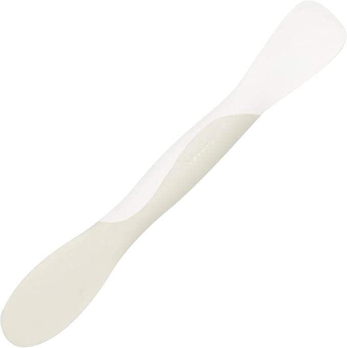 Tovolo Scoop and Spread Large Dual End Silicone Sandwich Spreader Tool with Nylon Handle, BPA Free Dishwasher Safe Silicone and Nylon Tool for Spreading and Scooping, Buttercream and Ivory
