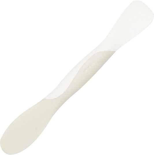 Tovolo Scoop and Spread Large Dual End Silicone Sandwich Spreader Tool with Nylon Handle, BPA Free Dishwasher Safe Silicone and Nylon Tool for Spreading and Scooping, Buttercream and Ivory