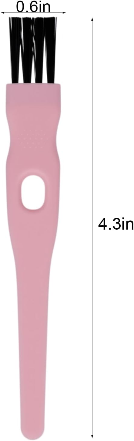 Mini Cleaning Brushes, 6 Pack Nylon Detail Brushes, 4.3 Inch (Pink) | Nylon Bristles, Pink Handles, For Shavers, Razor Heads, Trimmers, Mug Lids, Keyboards, Small Crevices