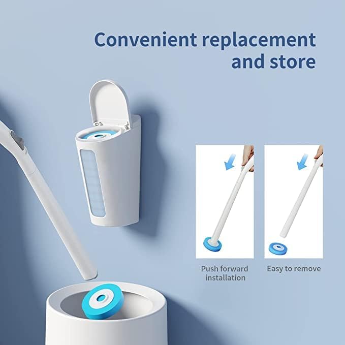 CQT 40 PCS Toilet Bowl Wand Head Easy to Clean Toilet Brush Head Compatible with CQT Wand Refill