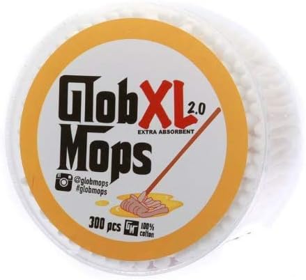 Glob Mops XL 2.0 Cotton Swabs 6-Pack Bundle | Extra Absorbent | Eco-Friendly | 1800 Total Mops