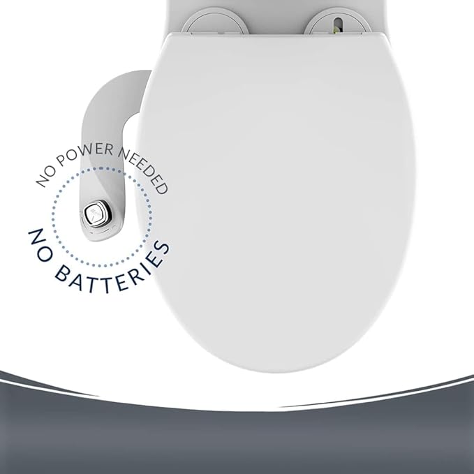 Mayfair Cassel Bidet Bundle, Slow-Close Never Loosen Toilet Seat with Perfect Fit, Fresh Water Spray, Non-Electric, Easy to Install Bidet, ELONGATED, White