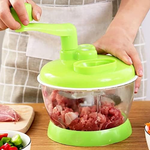 Manual Food Processor, Hand Operated Vegetable Chopper, Meat Grinder for Kitchen, Fruits, Onions | Stainless Steel Blade, Compact, Easy to Clean, Vegetable Chopper, Meat Grinder, Simple Operation, Fruits, Onions, Kitchen