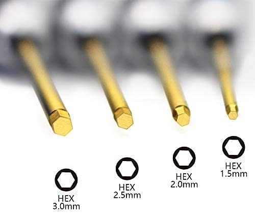 4pcs 1.5mm 2.0mm 2.5mm 3.0mm Hex Screw Driver Set Titanium Hexagon Screwdriver Wrench Tool Kit for Multi-Axis FPV Racing Drone RC Quadcopter Helicopter Car Models