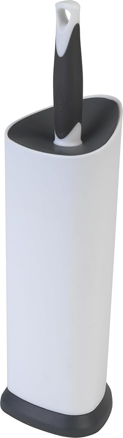 Clorox Covered Toilet Brush and Caddy with Splash Guard & Non-Skid Base, 2-Piece, White