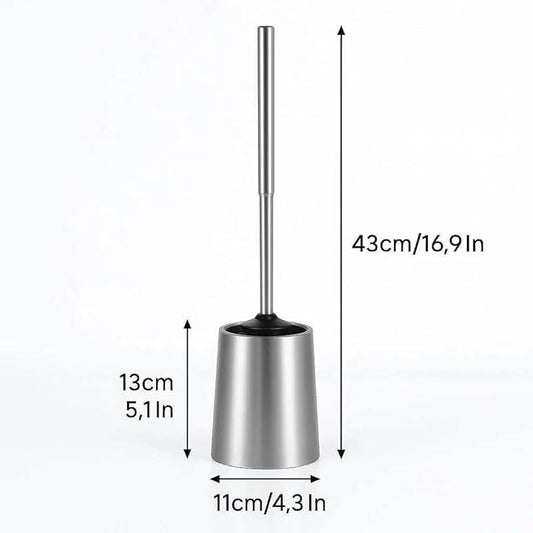 SUS304 Stainless Steel Toilet Brush and Holder Set Toilet Brush Case Cleaner for Toilet Bowl Bathroom Cleaning Brush Caddy Cepillo de Baño wih Oily Coating Brushed Stainless Chrome