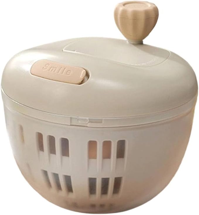 RichVibe Salad Spinner with Crank Hle Non-Slip Base Large Vegetable Dryer Washer Bowl for Kitchen Easy to Clean Greens Fruits for Family Meal Prep Light Red(grey)