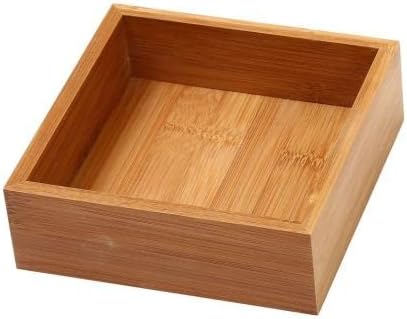 YBM Home Bamboo Drawer Organizer Storage Box for Kitchen Drawer, Junk Drawer, Office, Bedroom, Children Room, Craft, Sewing, and Bathroom, 6x6x2 Inch 324
