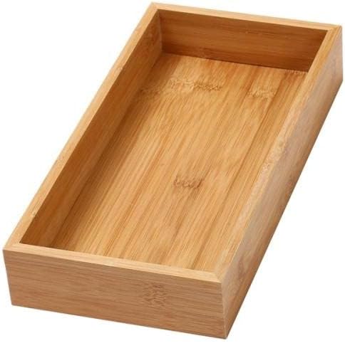 YBM Home Bamboo Drawer Organizer Storage Box for Kitchen Drawer, Junk Drawer, Office, Bedroom, Children Room, Craft, Sewing, and Bathroom, 6x15x2 inch