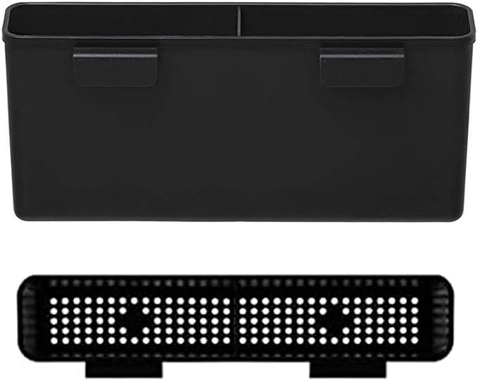 SANNO Plastic Black Utensil Silverware Storage Holder Caddy,Fit Kitchen Sink Drying Rack, Microfiber Dish Mat, Dish Drying Mat