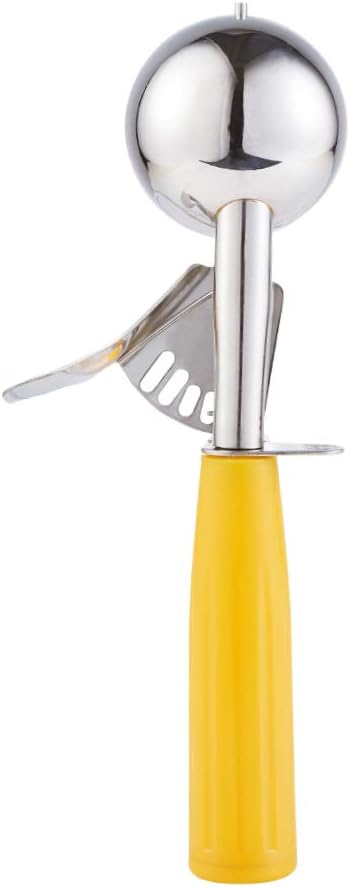 Saebye Portion Scoop - #20 (1.5 oz) - Disher, Cookie Scoop, Ice Cream Scoop - Portion Control - 18/8 Stainless Steel, Yellow Handle, For Cookie, Ice Cream, Meatball, Muffin, Cupcake, Protein Balls