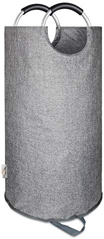 Large Laundry Basket, Laundry Hamper Bag with Handles, 90L Heather Grey | Freestanding Tall Dirty Clothes Hamper, Collapsible and Portable Laundry Bin for Dorm and Bedroom, Thick Double layer Fabric
