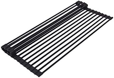 True & Tidy, Multi-Purpose Over the Sink Roll-Up Drying Rack, DR-881, Black