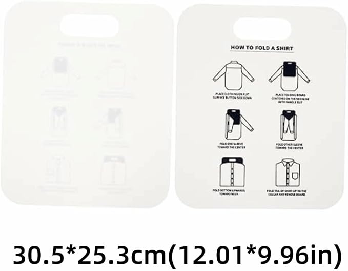 12x10 Inch PP Quick-Fold Laundry Board Rounded Corners Design Clothes Folding Tool for Shirts Pants Storage